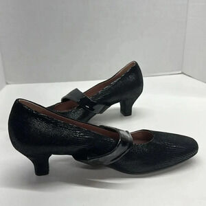 Beautifeel High Heels Shoes Pumps Suede Leather Snake Print Black Women Size 8.5